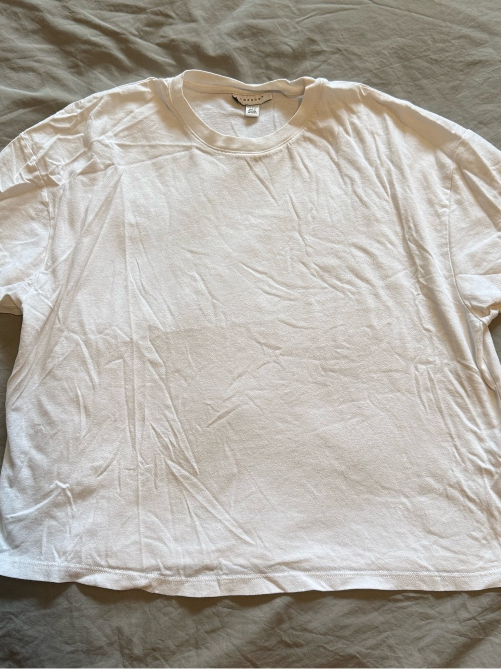 Topshop White Crewneck Short Sleeve Tee